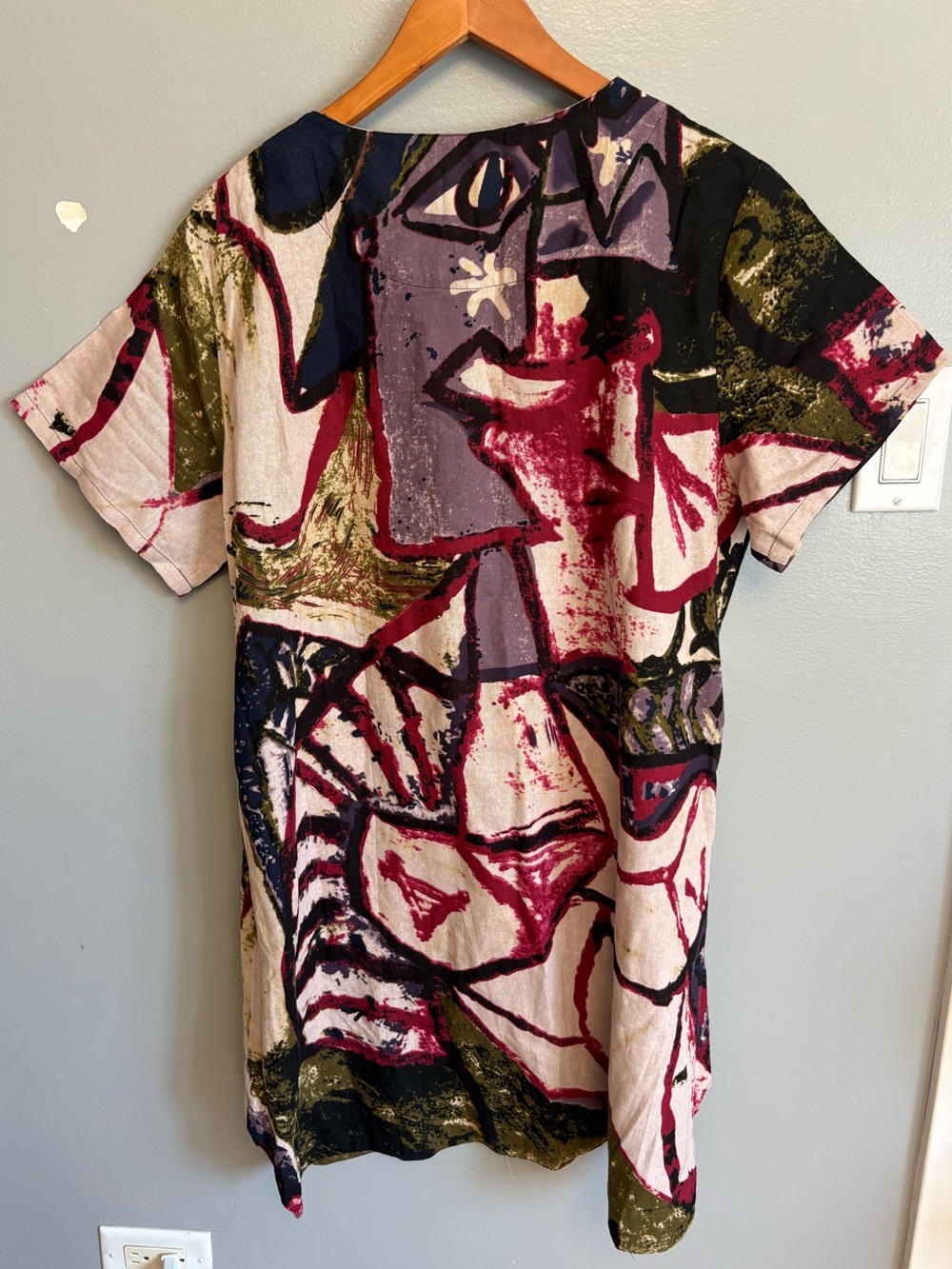 Abstract Print Short Sleeve Tunic - Multi Color - Picture 2 of 5